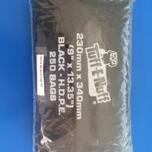 9 x 14 Black and White - Flat Bag