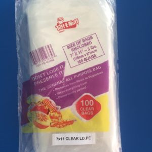 7 x 11 LDPE Unprinted Clear Bag