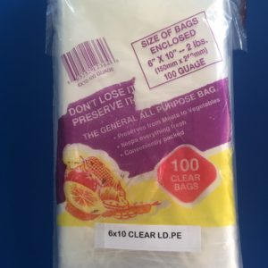 6 x 10 LDPE Unprinted Clear Bag
