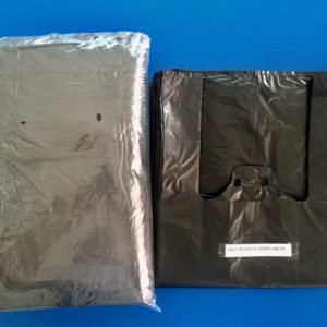 HDPE (18 x 21) Unprinted White/Black T/Shirt Handle