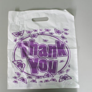 HDPE Printed One Colour Patch Handle Bags (14 x 18) - 100 Bags / PK