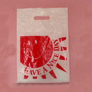 HDPE Printed One Colour Patch Handle Bags (11 x 16) - 100 Bags / PK