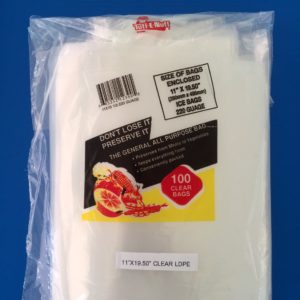 11 x 19.5 LDPE Unprinted Clear Bag