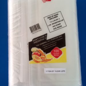 11 x 24 LDPE Unprinted Clear Bag